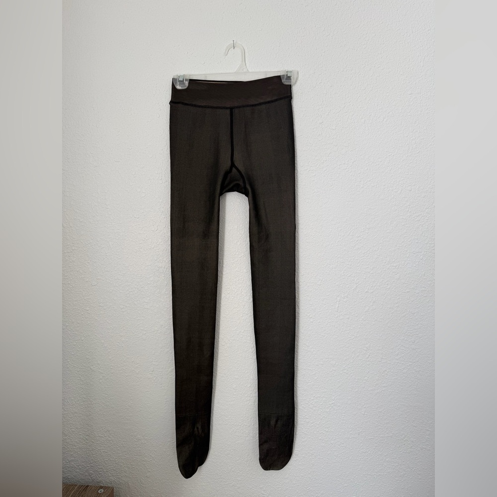 Fleece-lined “Sheer” Black Legging Tights